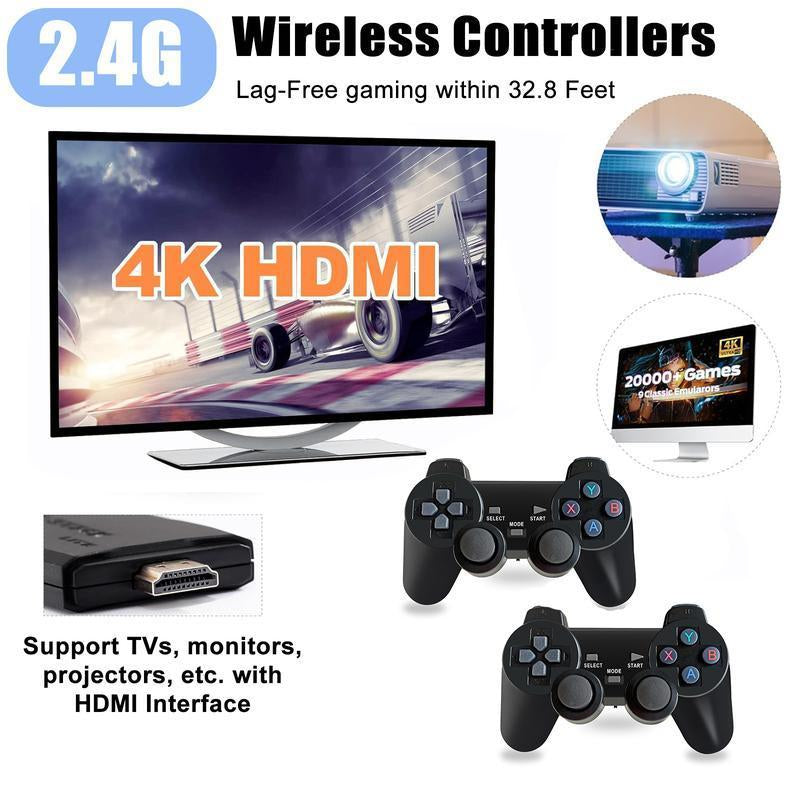 M8 Game Stick 4K UHD Retro Game，Video Game Stick Lite 4K Video Game M8 Console 64GB 2.4G Double Wireless Controller for 20000 Retro Games Kid Xmas Gift