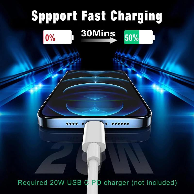 20W PD USB-C Fast Charging Cable, 1 Count Durable Mobile Smartphone Charging Cable, Fast Charging Data Charger Cable for Iphone Ipad & Apple Other Electronic Devices, Cellphone Accessoires