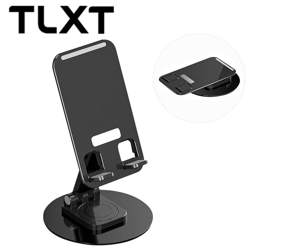 Aluminum Alloy Multi-Device Stand - Ergonomic, Foldable & Adjustable Desk Mount with Clip Holder for Phones, Tablets & Game Consoles - Non-Waterproof, 360° Rotatable Tabletop Holder