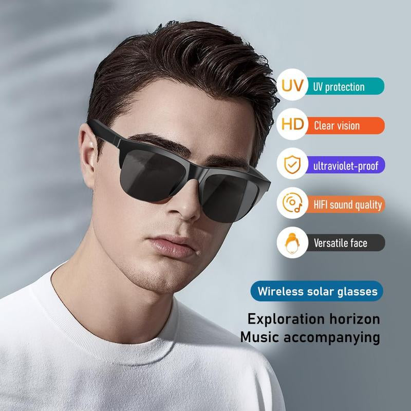 New Smart Wireless V5.3 Sunglasses Calls Music Playback Outdoor Sports Headphones Rechargeable Hd Lenses Black Technology Uv Protection,Waterproof.