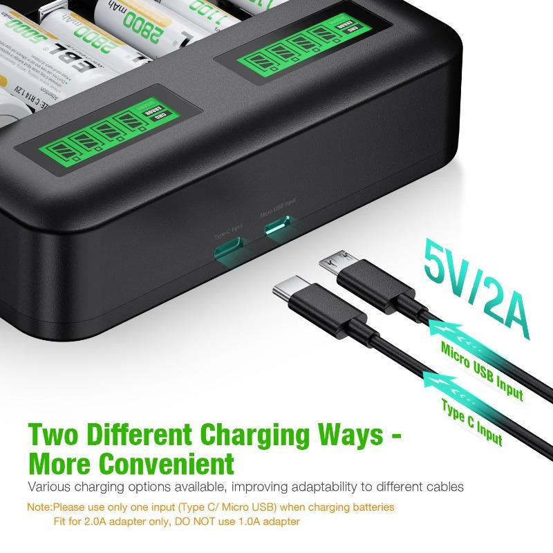 EBL C9008 Battery Charger with AA AAA Rechargeable Batteries for Toys and Household Device