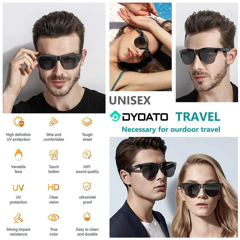 New Smart Wireless V5.3 Sunglasses Calls Music Playback Outdoor Sports Headphones Rechargeable Hd Lenses Black Technology Uv Protection,Waterproof.