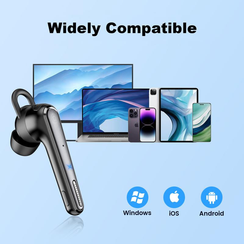 Newbee Drivers Bluetooth Earphones Handsfree Earbud with Noise Cancelling, 50 Hours Standby Business Audio Headphone Electronic Chargeable Headset