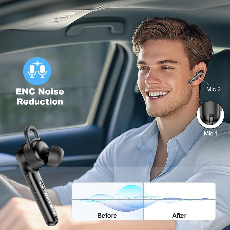 Newbee Drivers Bluetooth Earphones Handsfree Earbud with Noise Cancelling, 50 Hours Standby Business Audio Headphone Electronic Chargeable Headset