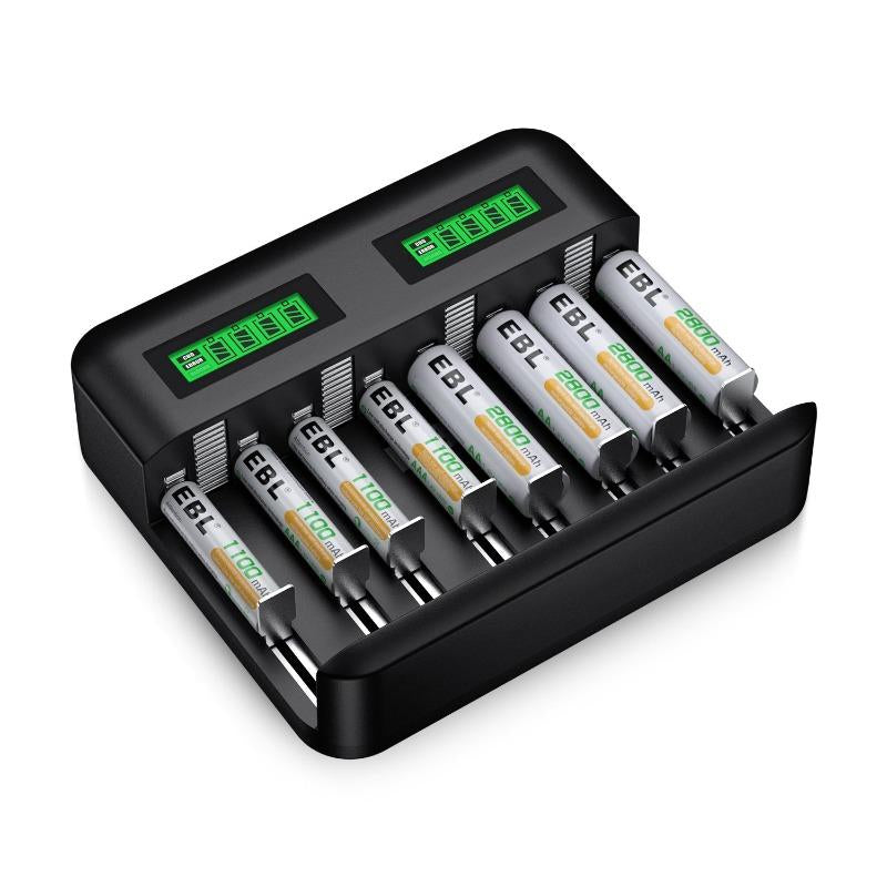 EBL C9008 Battery Charger with AA AAA Rechargeable Batteries for Toys and Household Device