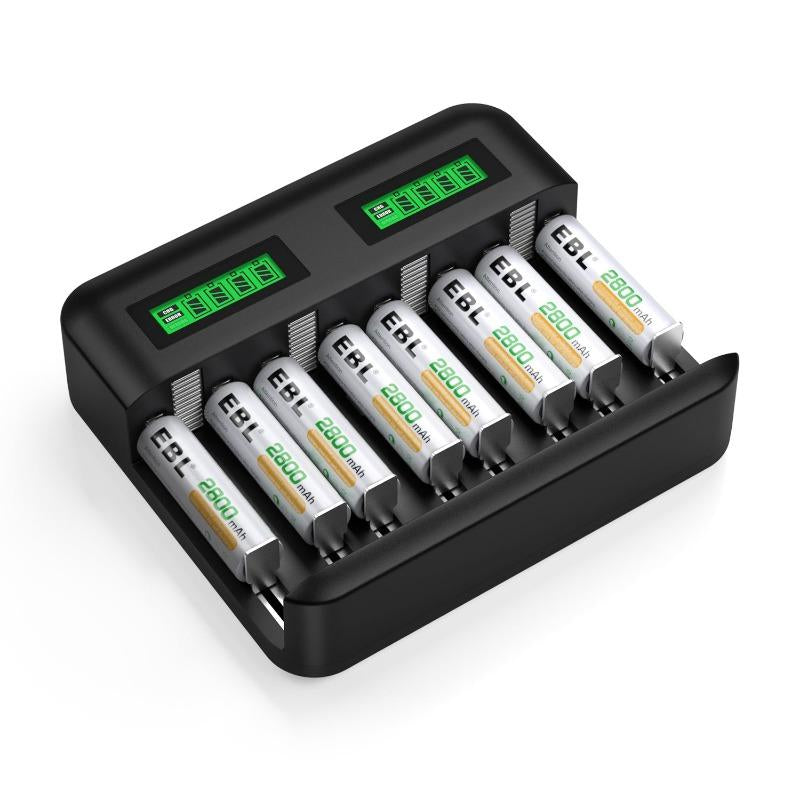 EBL C9008 Battery Charger with AA AAA Rechargeable Batteries for Toys and Household Device