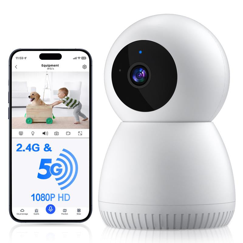 WESECUU Smart Pet/Home Security Camera 2.4G&5G with Eseecloud App,Night Vision,2 Way Talk,Pet Motion Detection,24/7 Cloud&Sd,Works with Alexa Security